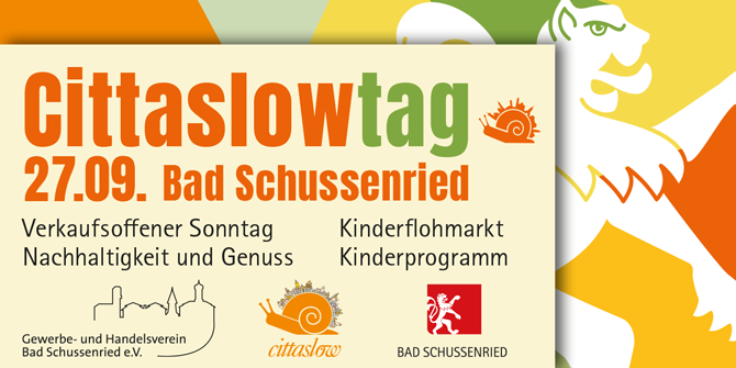 Cittaslowtag Banner mit Veranstaltungsinfos